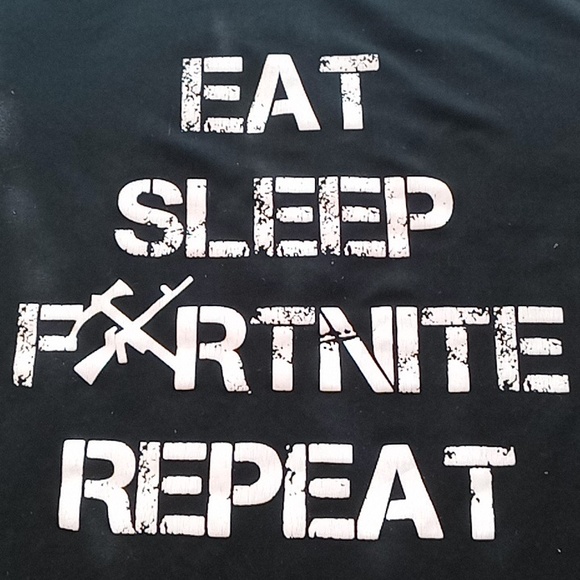 A women's black T-shirt with the slogan eat, sleep, Fortnite, repeat - Picture 2 of 3